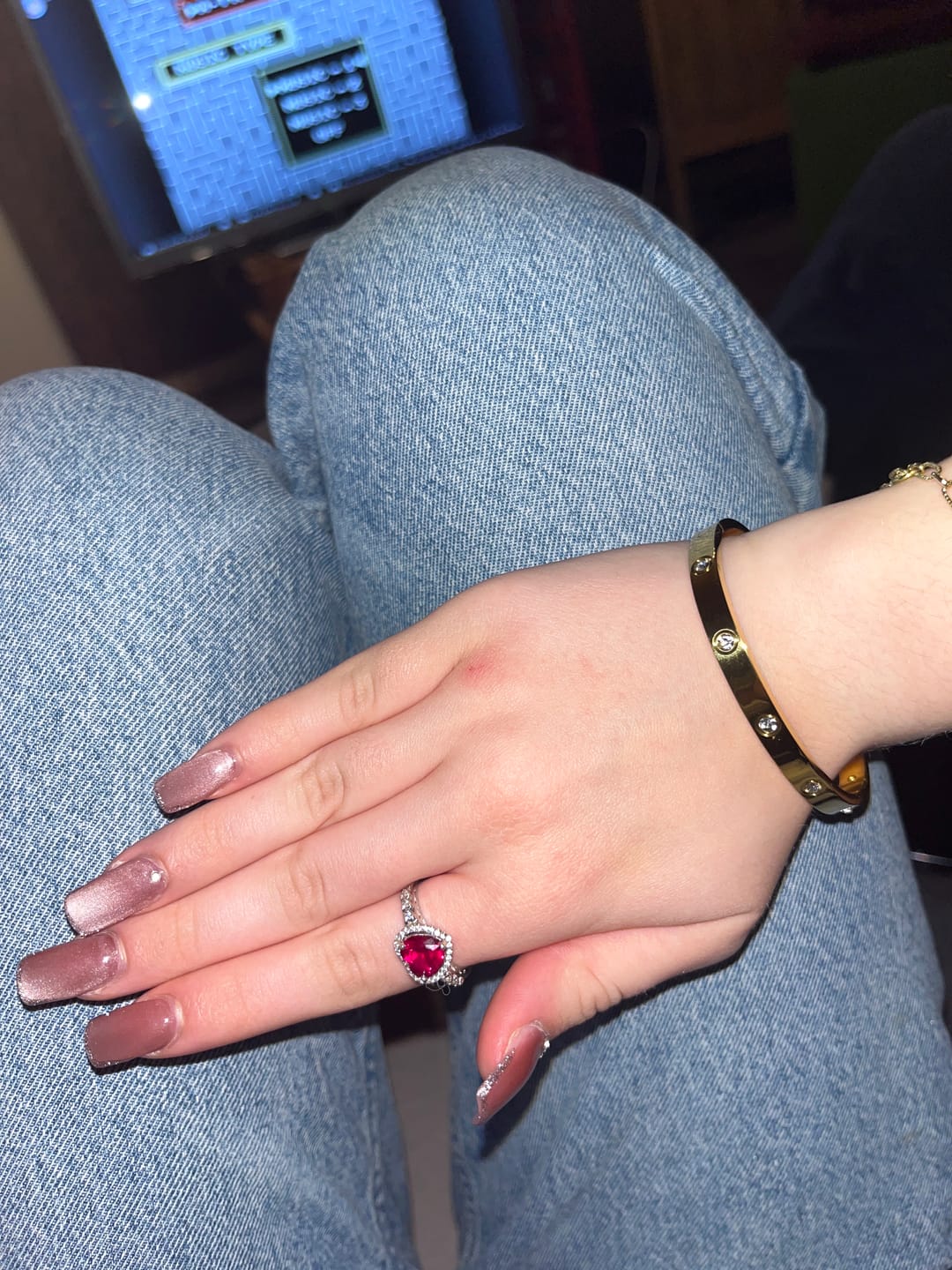 Customer photo review of Deluxe Timeless Stone Armreif 18K Vergoldet