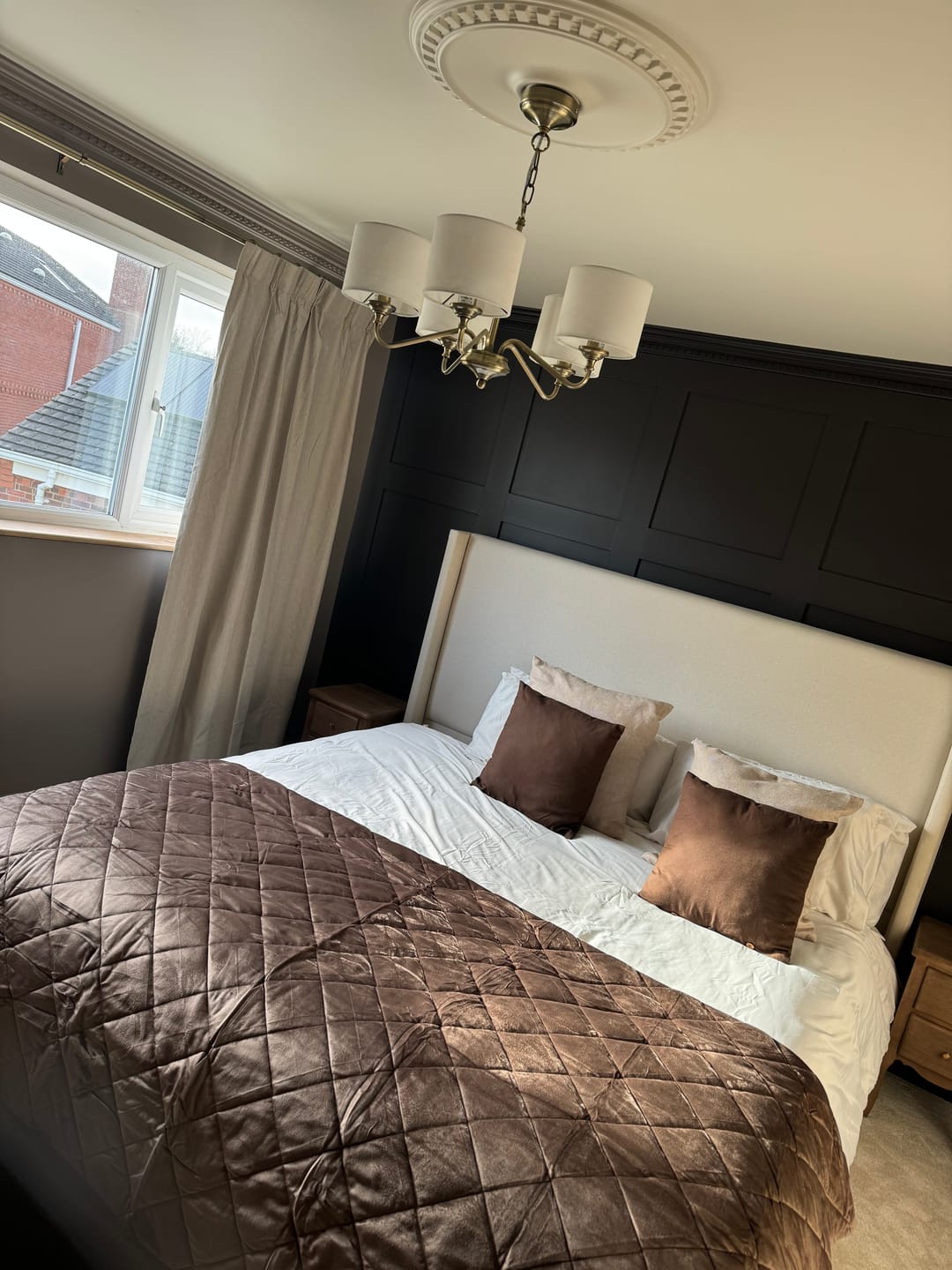 Customer photo review of Venus Linen Wingback Bed Frame with Divan or Ottoman Storage