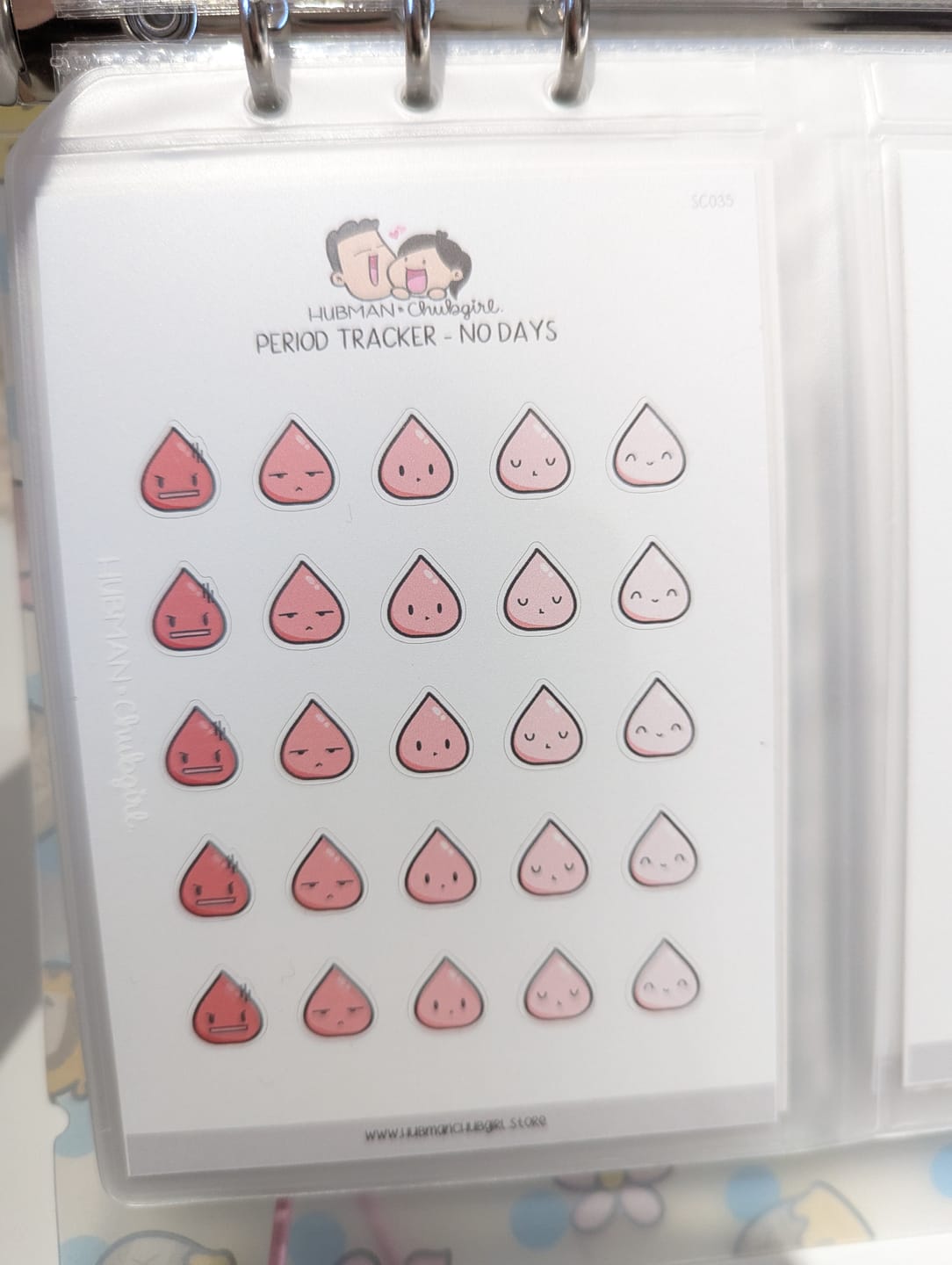 Customer photo review of Period Tracker Planner Stickers - No days