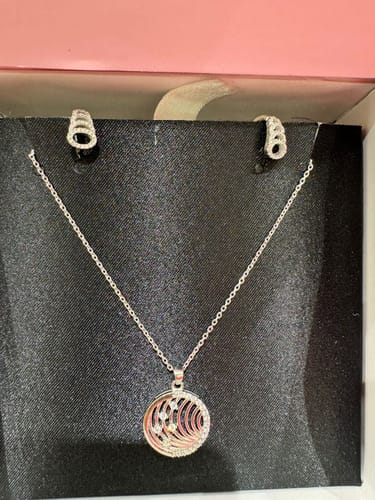 Customer photo review of Silver Zircon Elegant Loop Earrings
