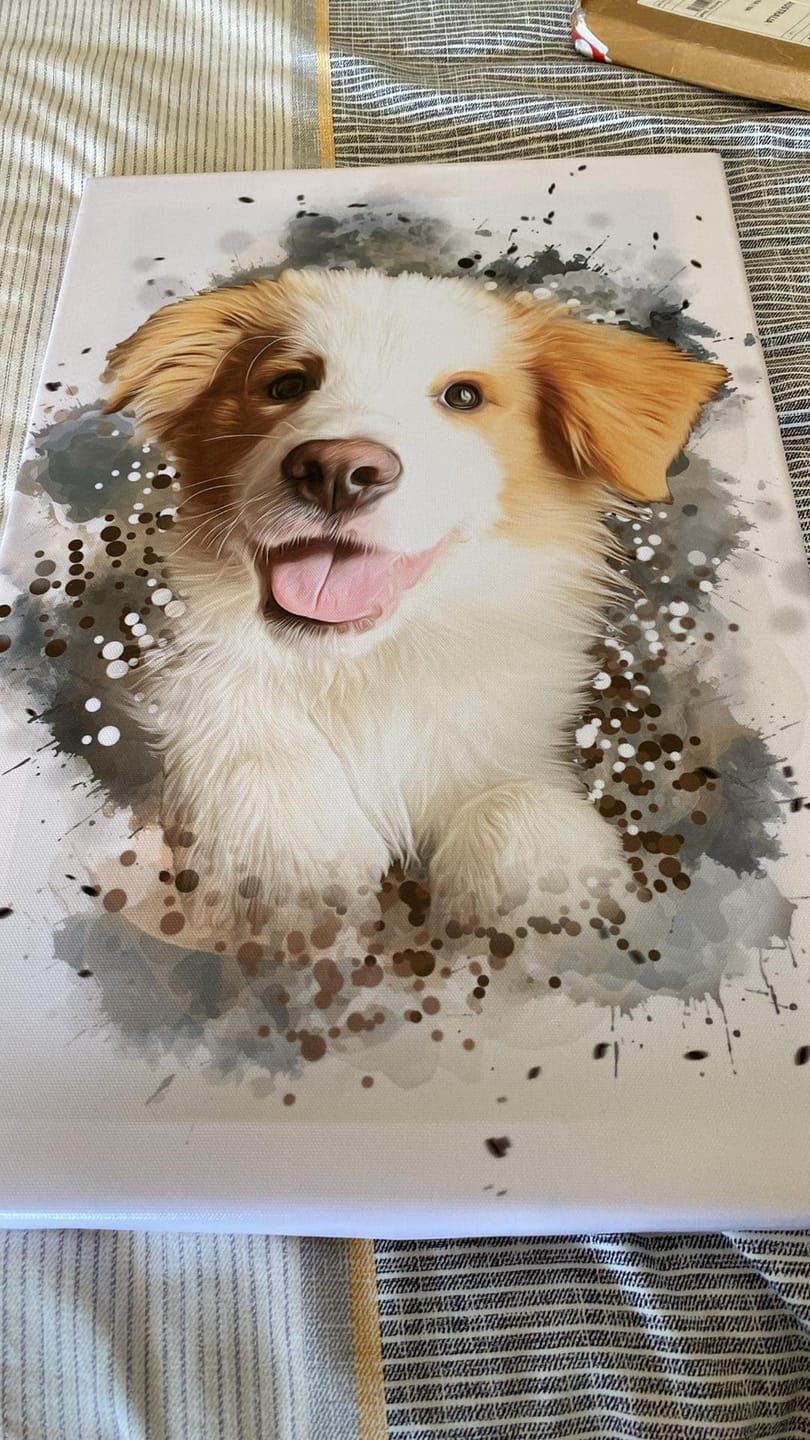 Customer photo review of Personalized Pet Art - Canvas