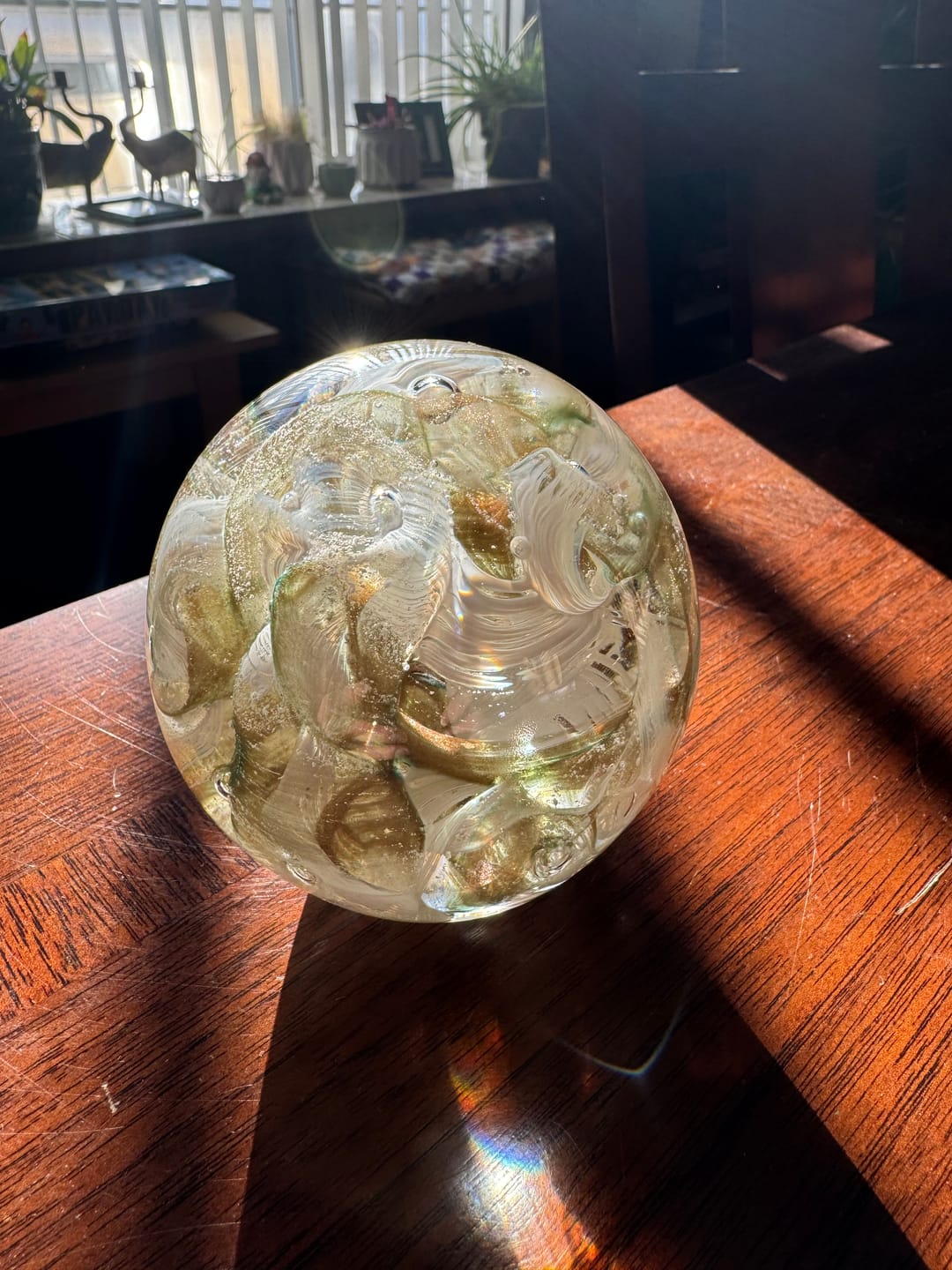 Customer photo review of Cotton Candy Orb with Infused Cremation Ashes