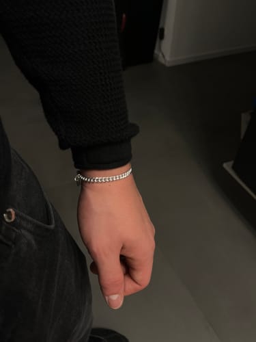 Customer photo review of Curb Bracelet - Silver