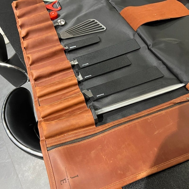 Customer photo review of Waxed Canvas Knife Roll