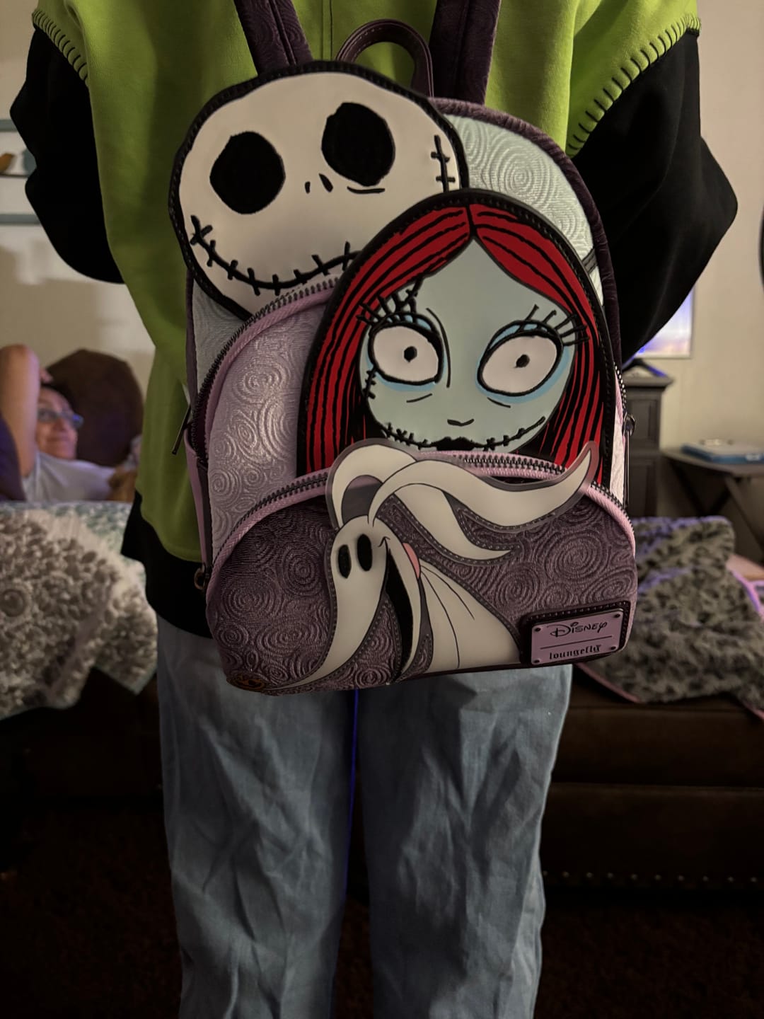 Customer photo review of Loungefly Disney Nightmare Before Christmas Glow in the Dark Jack, Sally and Zero Mini Backpack - 707 Street Exclusive
