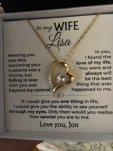 Customer photo review of To My Wife - Forever Love Necklace Gift Set - SS568
