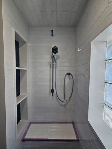 Customer photo review of 3-Spray Hand Held Shower Head Set with Slide Bar