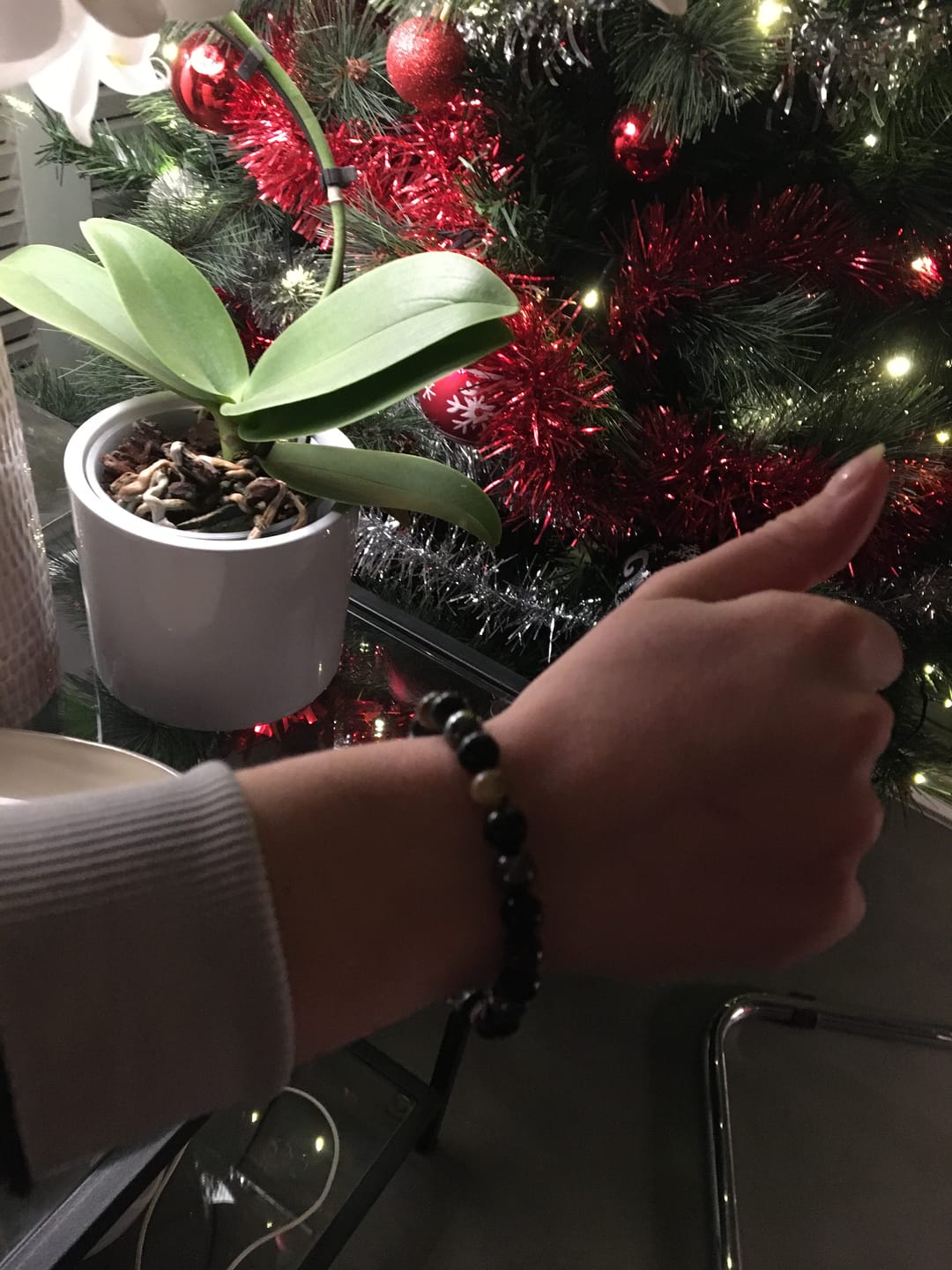 Customer photo review of Bracelet "Triple Protection" en Hématite, Oeil de Tigre et Obsidienne