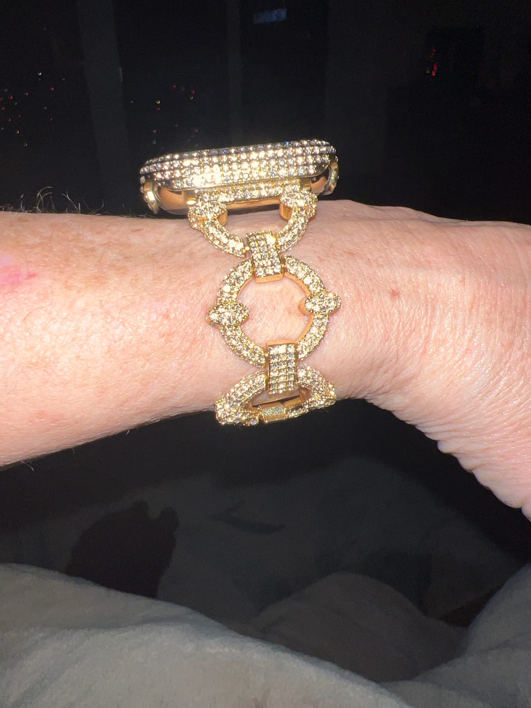 Customer photo review of Crystal Pavé Link Band for the Apple Watch