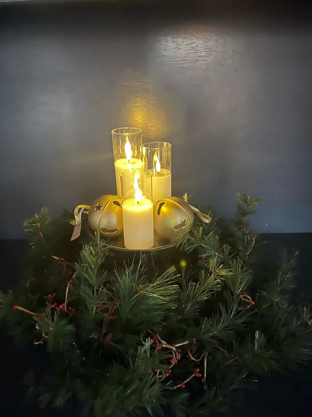 Customer photo review of Glass Flameless White Candles