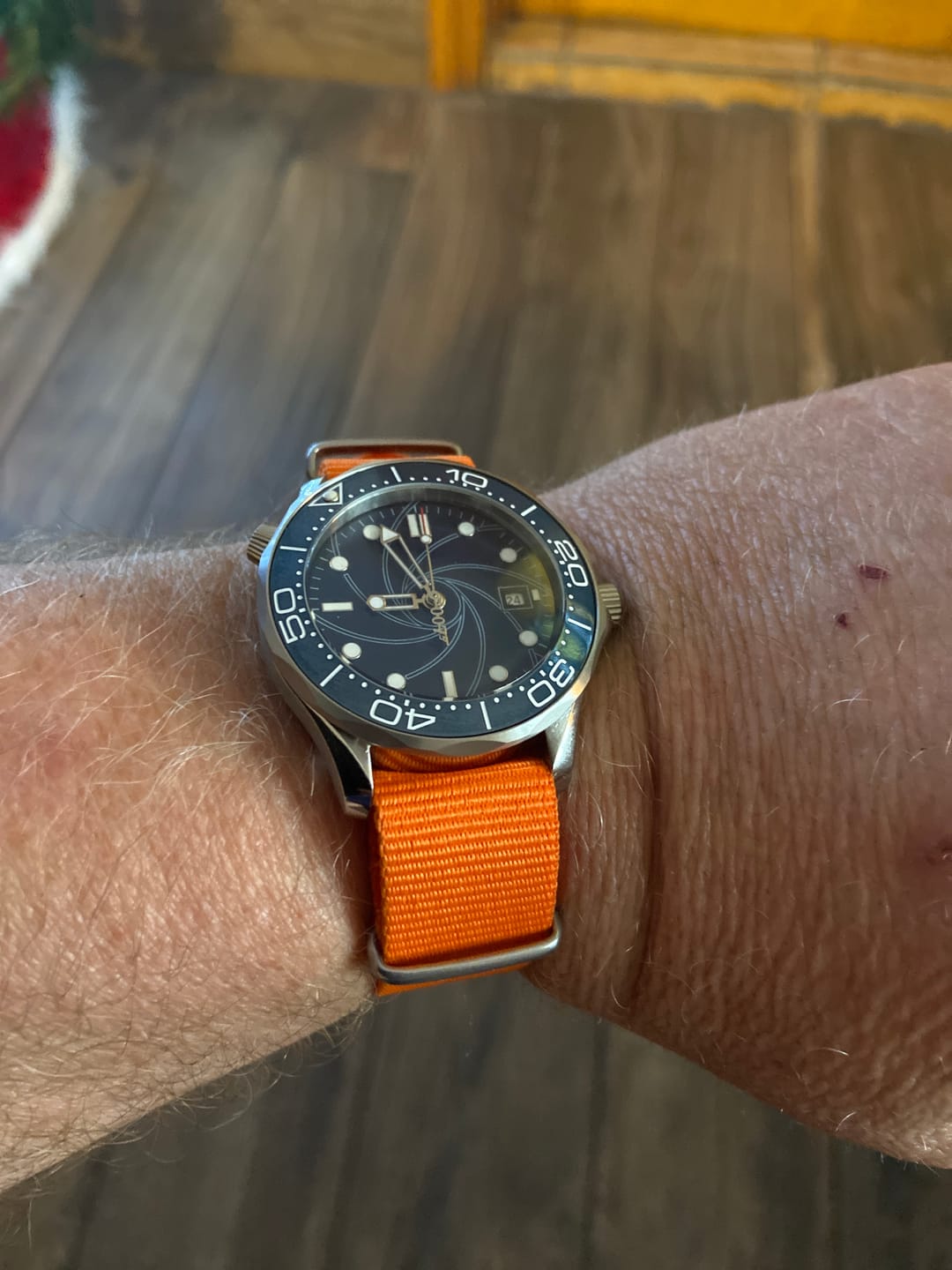Customer photo review of Classic Military Style Strap - Bright Orange