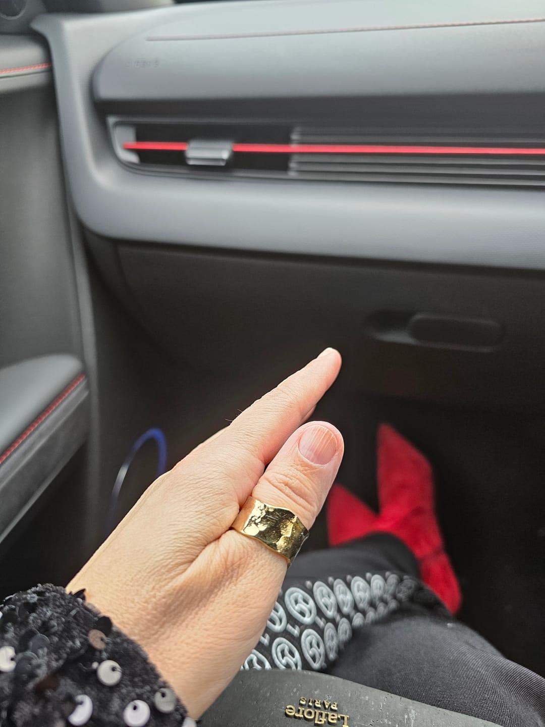 Customer photo review of Textured Band Ring