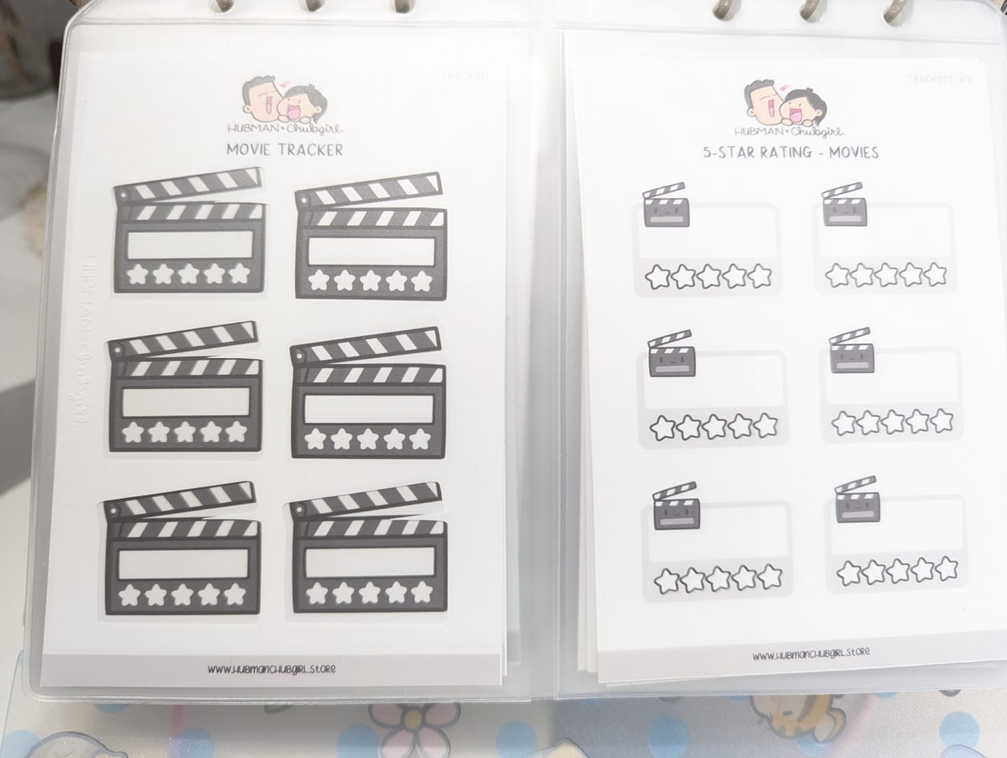 Customer photo review of Movies Tracker Planner Stickers