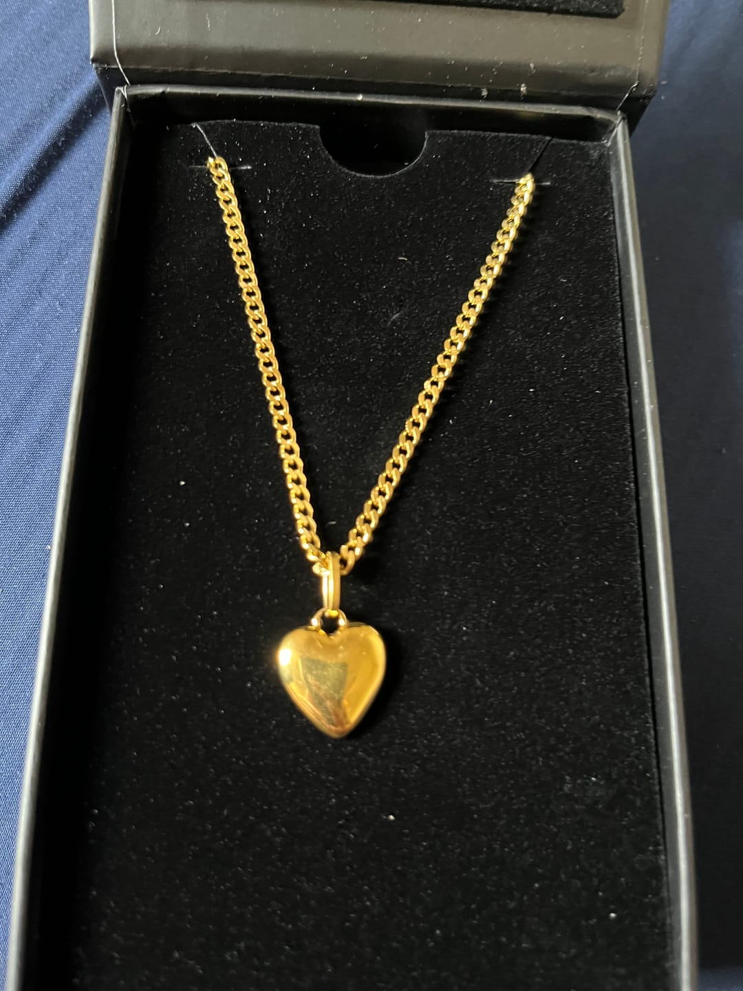 Customer photo review of Heart Pendant w/ Cuban Chain