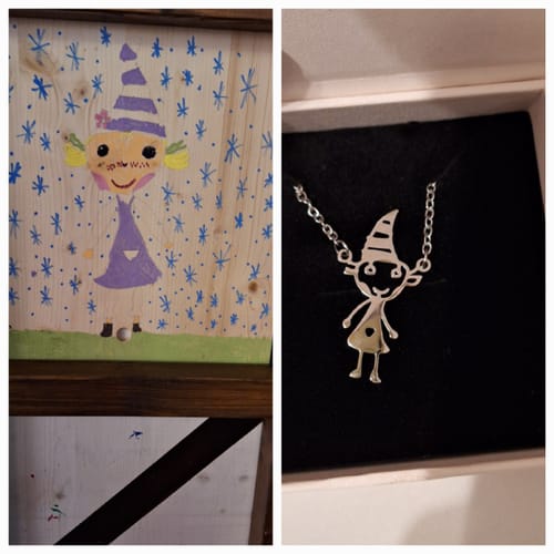 Customer photo review of Persönliche Kinderzeichnung als Halskette oder Anhänger