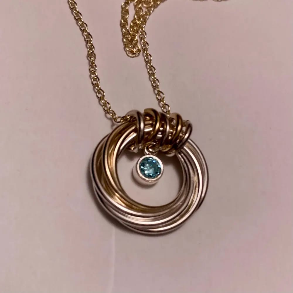 Customer photo review of 75th Birthday Gift for Women, Mixed Metal Necklace, 75th Birthday Gift for Mom and Grandma, Gold Necklace, 75th Gift Small Necklace