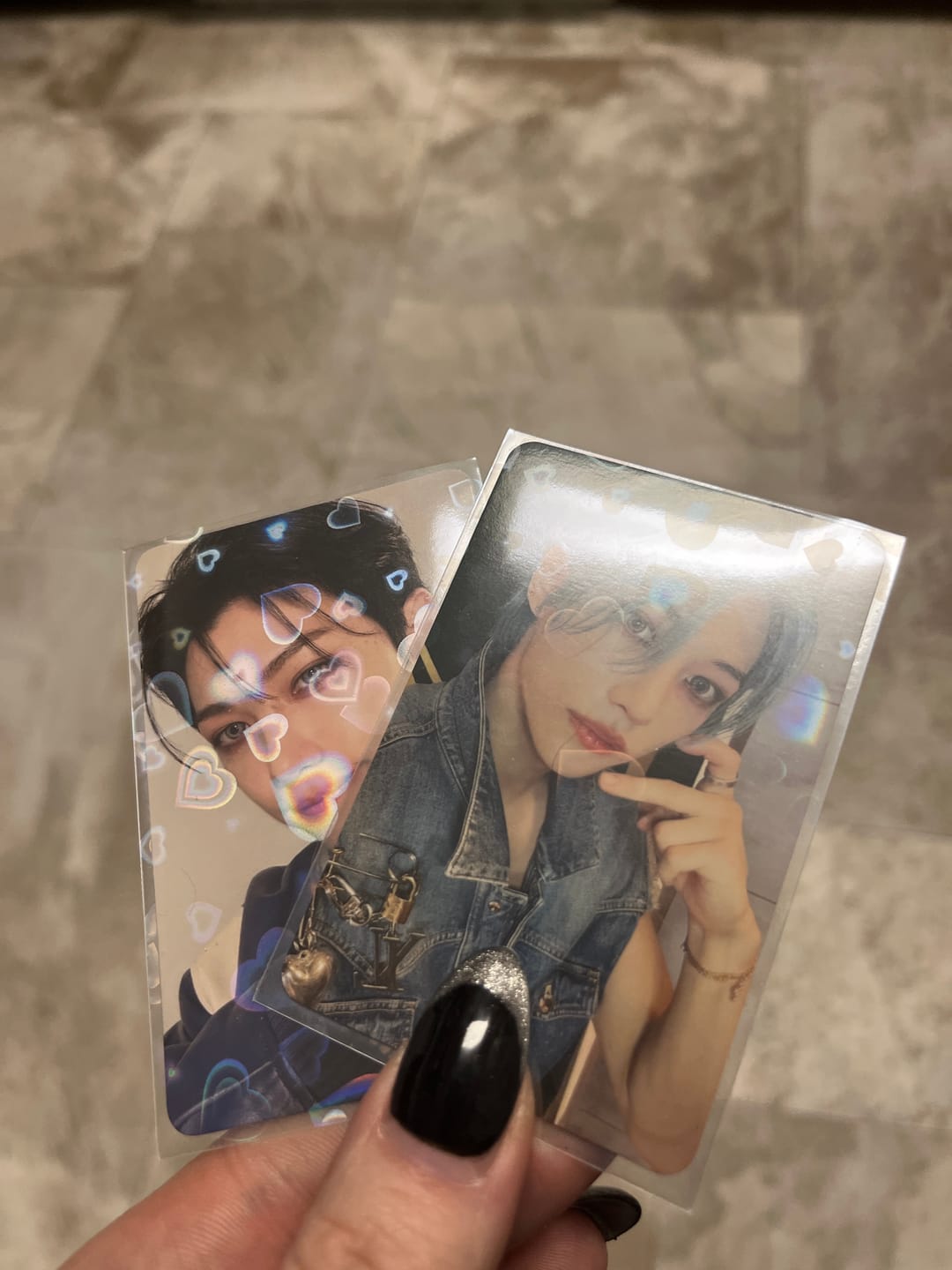 Customer photo review of PREMIUM HOLOGRAPHIC PHOTOCARD SLEEVES - HEART VERSION