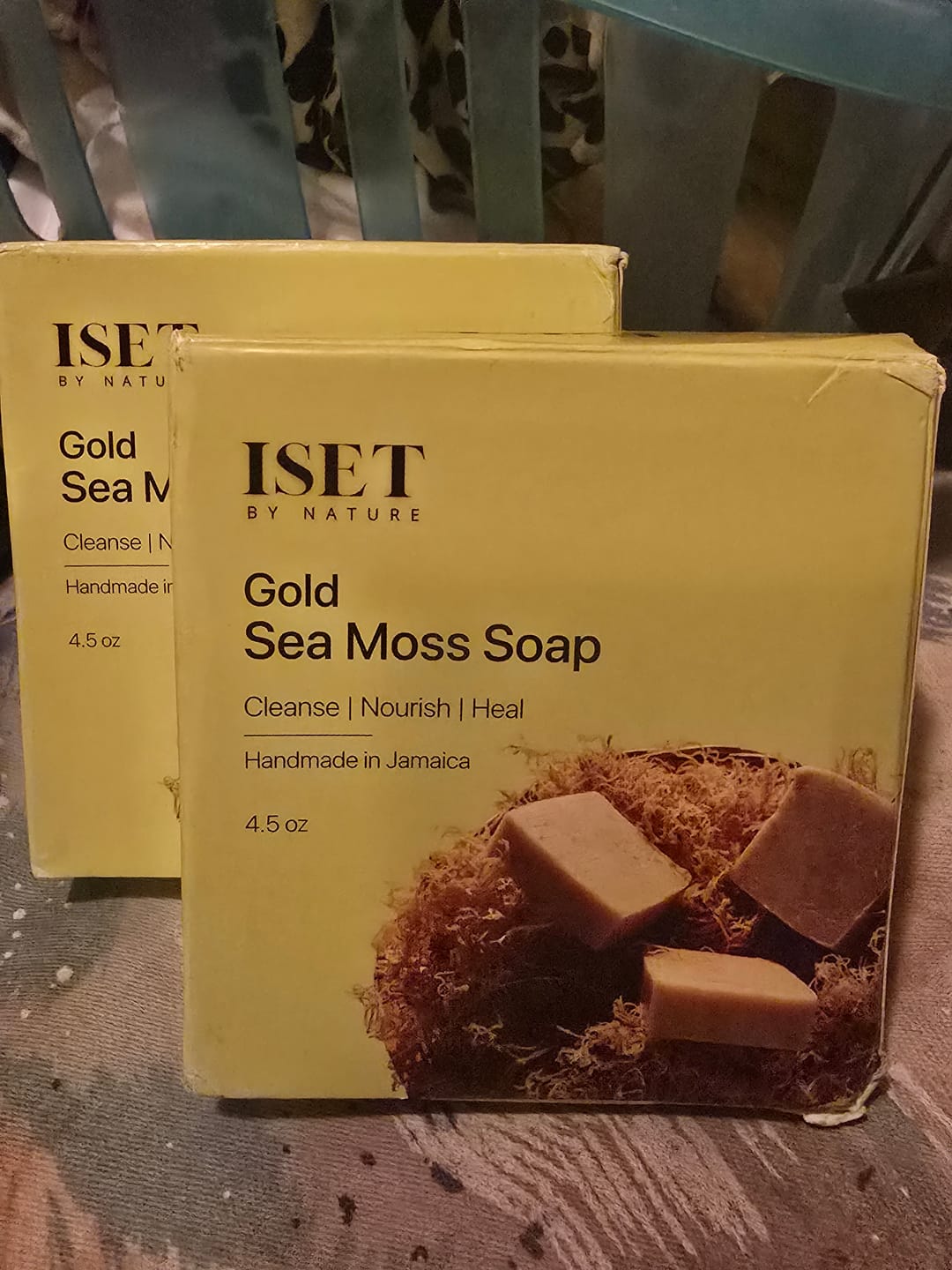 Customer photo review of Gold Sea Moss Soap with Organic Jamaican Turmeric Root