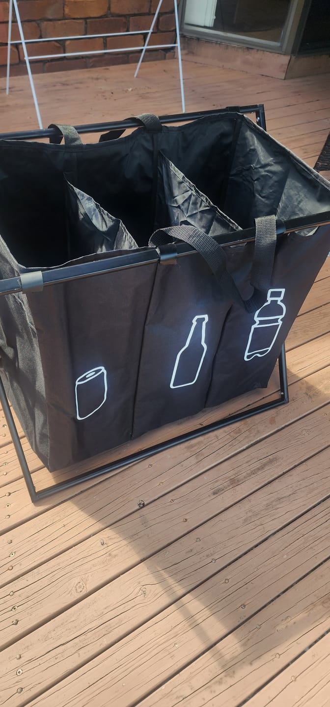 Customer photo review of Mobile Recycle Station - 3 Panel