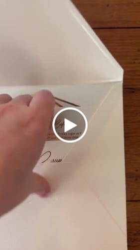 Customer video review of Ivory and Gold Acrylic Wedding Invitation