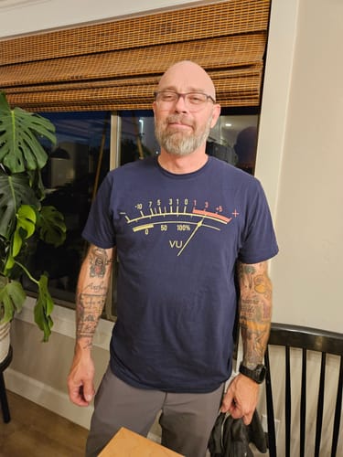 Customer photo review of Vu Meter T-Shirt