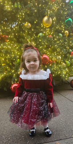 Customer photo review of Children's Long Sleeve Birthday Dress Red Princess Dress