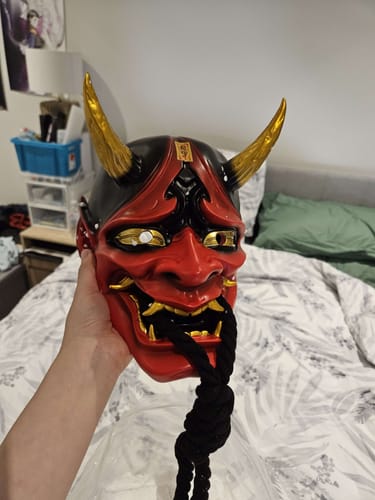 Customer photo review of Hannya Mask (Red/Black/Black & Gold)