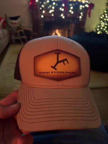 Customer photo review of Premium Custom Leather Patch Hats (Wholesale)