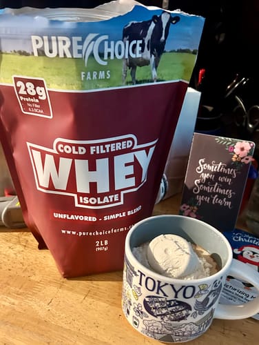 Customer photo review of Whey Protein Isolate Unflavored