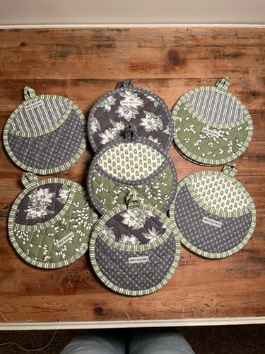Customer photo review of Quilted Potholder Parade Sewing Pattern with Holiday Version | Digital PDF