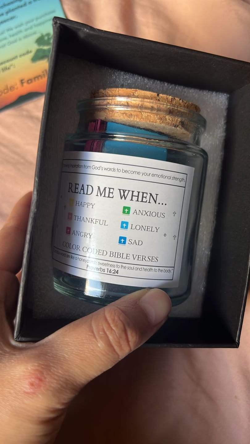 Customer photo review of (BUNDLE OFFER) Handmade 90 Day Bible Verses Jar (Comes With Christian Gift Box)