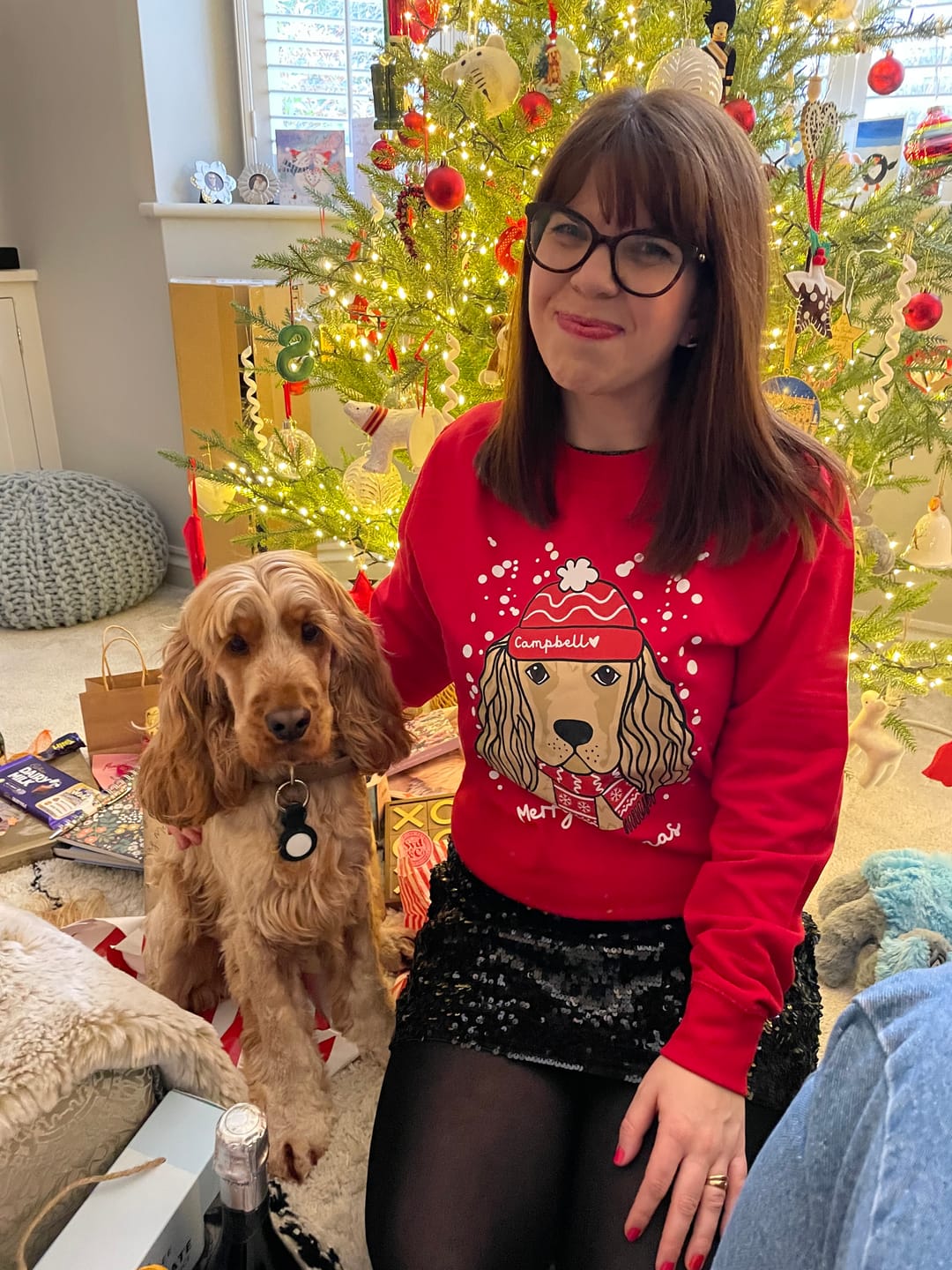 Customer photo review of Personalised Merry Woofmas Christmas Jumper