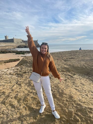 Customer photo review of Jet Set Travel Medium Logo Dome Crossbody Bag (VANILLA)