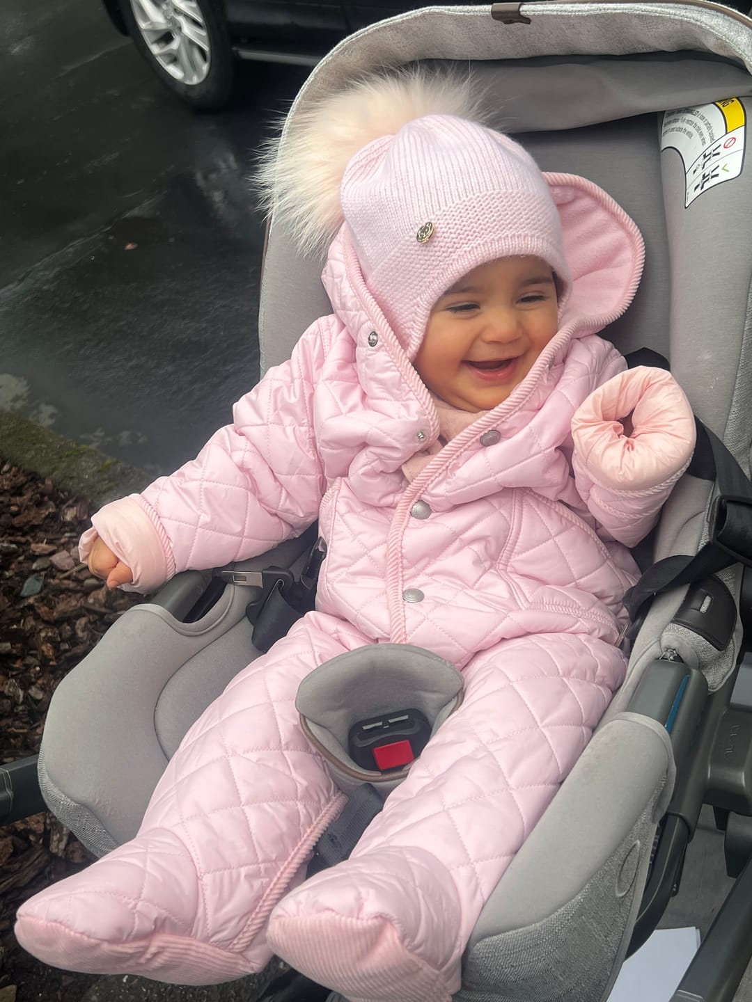 Customer photo review of Cashmere Aviator Pom Hat