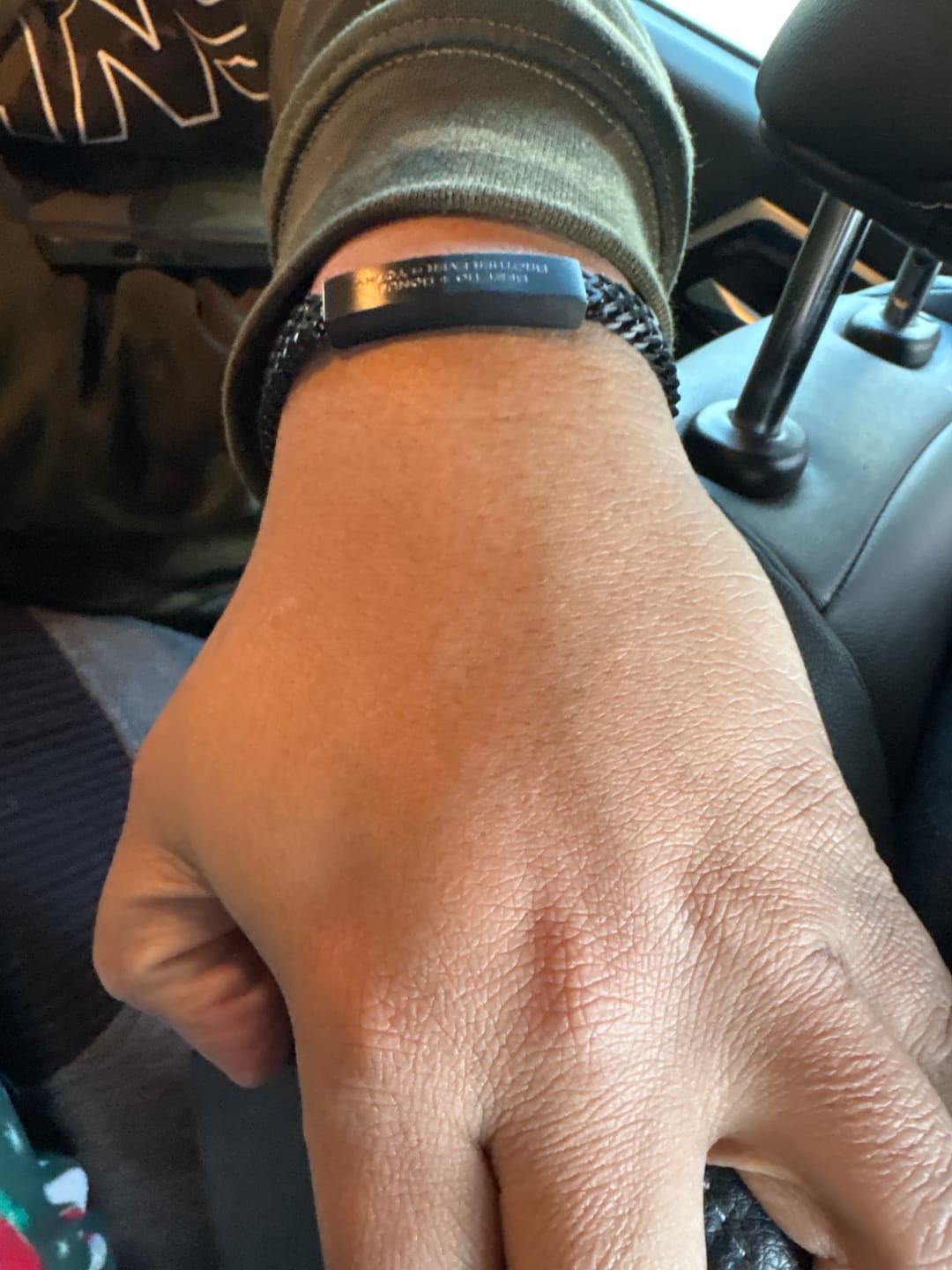Customer photo review of Double Franco Link ID Bracelet