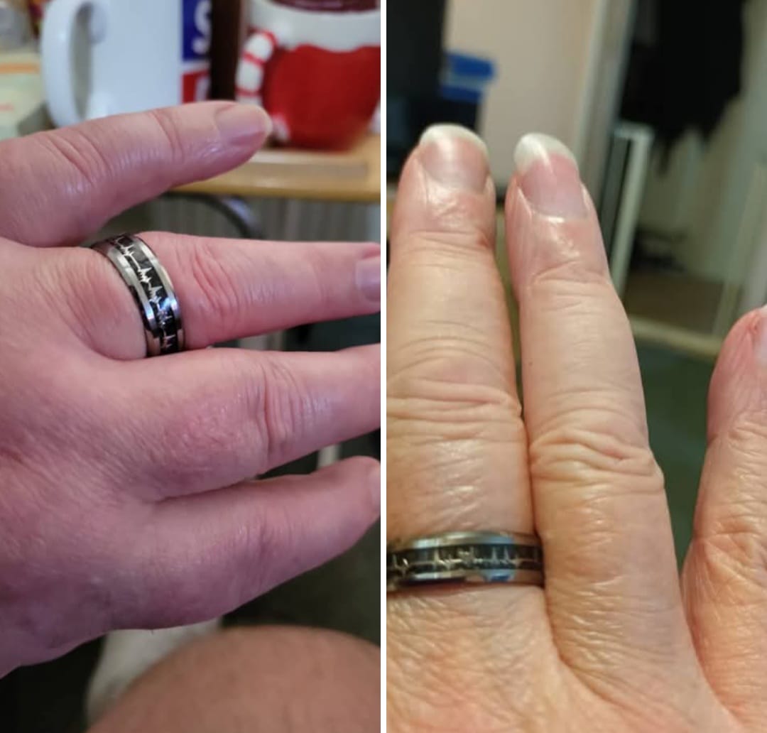 Customer photo review of The Loving Heartbeat Wonder Ring Set