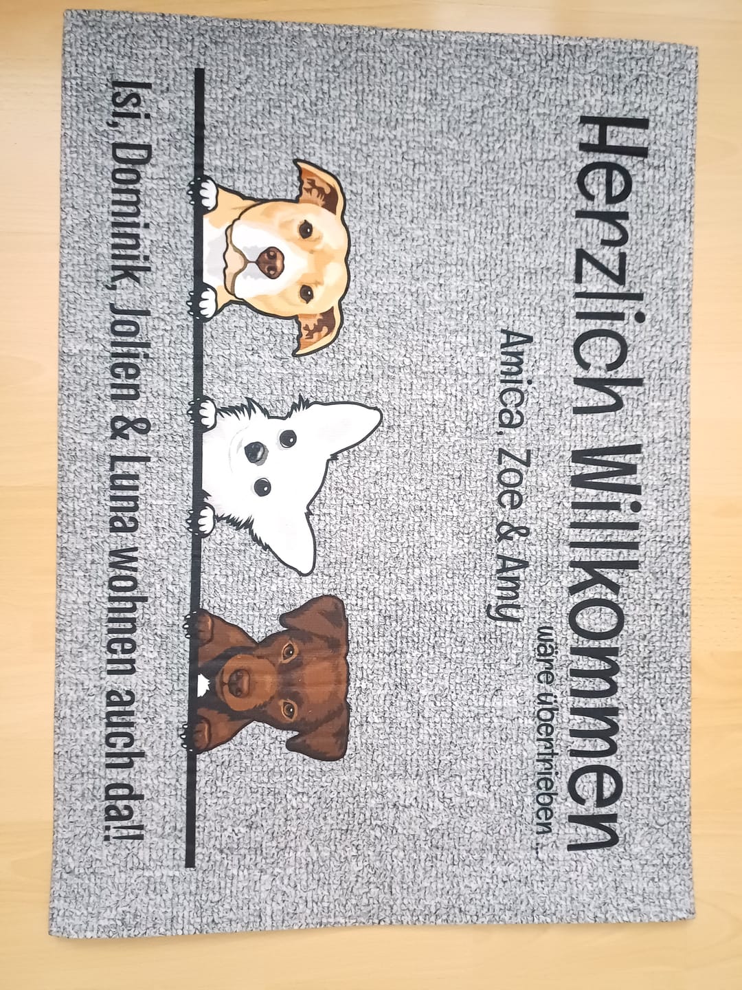 Customer photo review of Alle meine Fellnasen - Individuelle Fußmatte