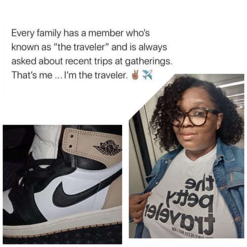 Customer photo review of The Petty Traveler Unisex Tee