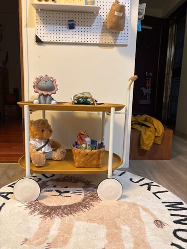 靜怡 review of 移動茶几 奶油色系雙層收納多用途小推車 image 1 out of 1