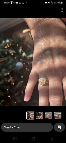 Customer photo review of Bedazzled Circle Opal Cremation Ring
