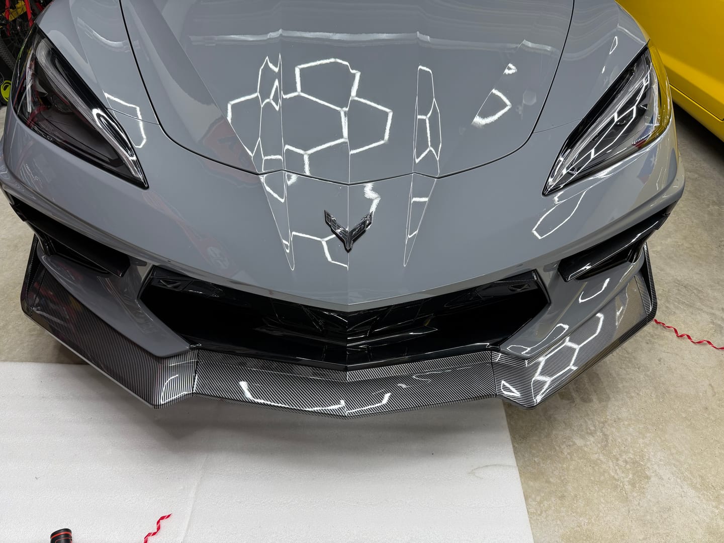 Customer photo review of Corvette C8 Extended Front Splitter (5-Piece version)