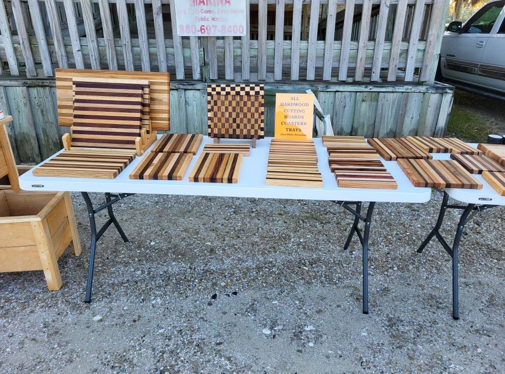 Customer photo review of 12x6.5 Cutting Board Stand Acrylic Router Template - Style 2