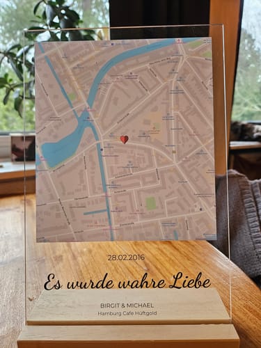 Kundenbewertung mit Foto zu "Unser Ereignis" - Personalisierte Acryltafel