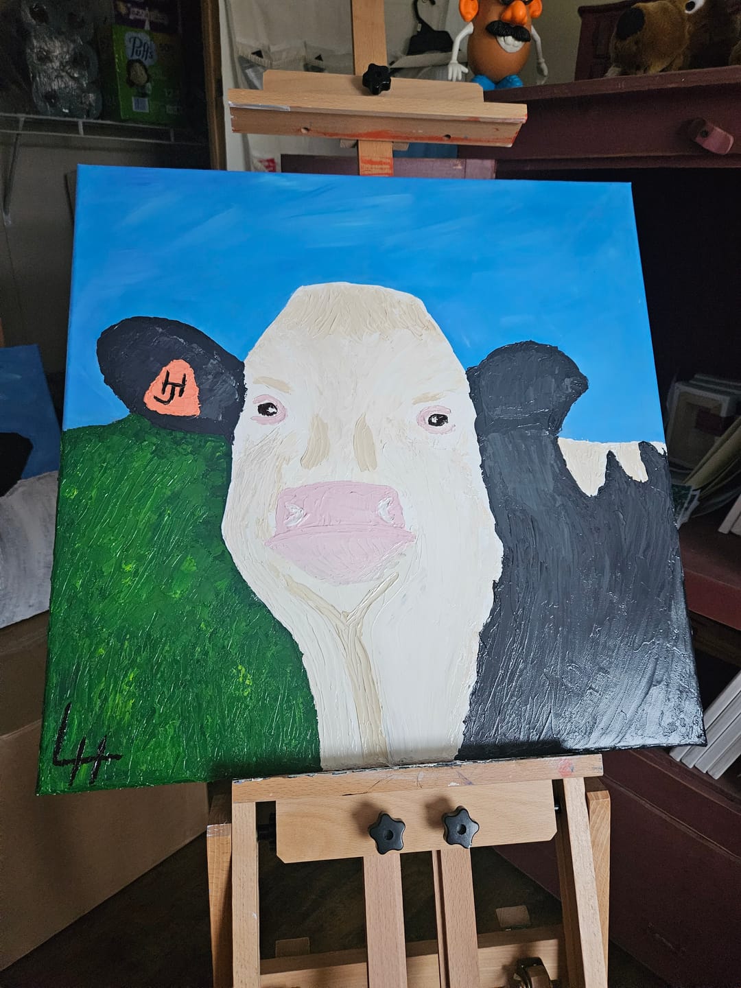 Customer photo review of DabblePaints™️ Ivory Black — Thick-Body Acrylic Paint