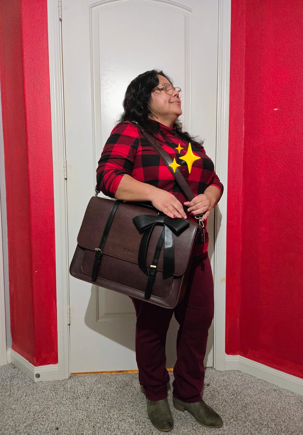 Customer photo review of Cocoa Truffle Ecosusi Classic Bow Briefcase