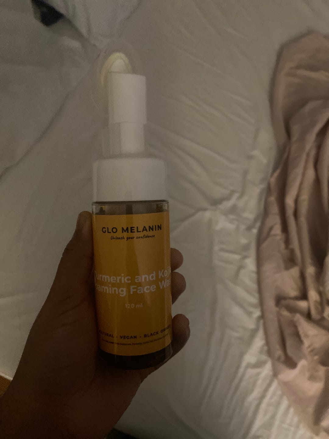 Customer photo review of Turmeric and Kojic Foaming Face Wash