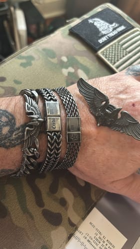 Customer photo review of Knights Templar Cuban Link Necklace: Helps Pair Veterans With A Service Dog Or Shelter Dog