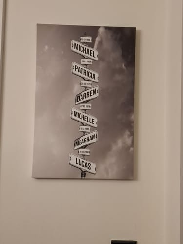 Customer photo review of DATE OF BIRTH OF CHILDREN by Cstm Canvas