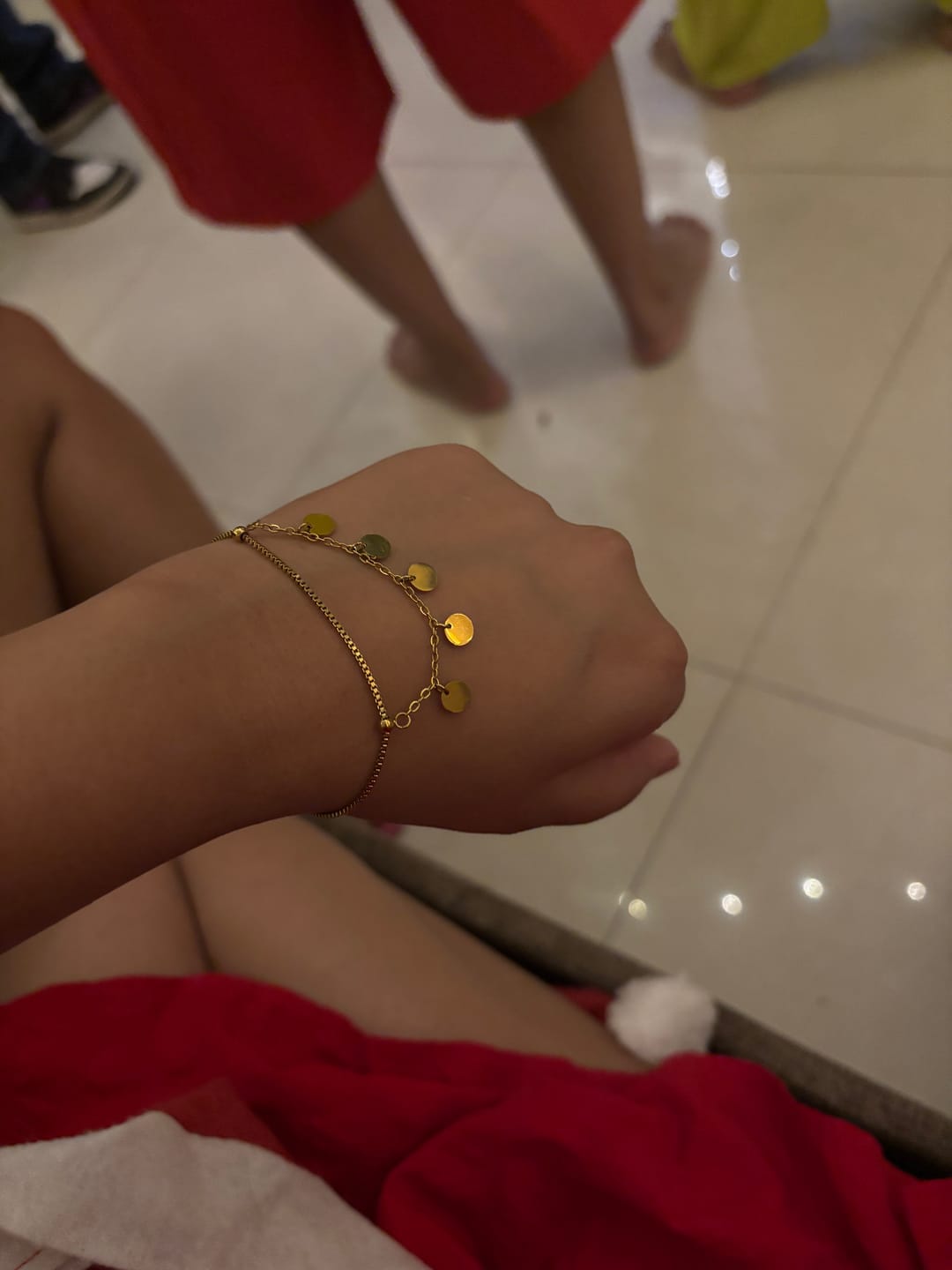 Customer photo review of Tiny Plates Bracelet