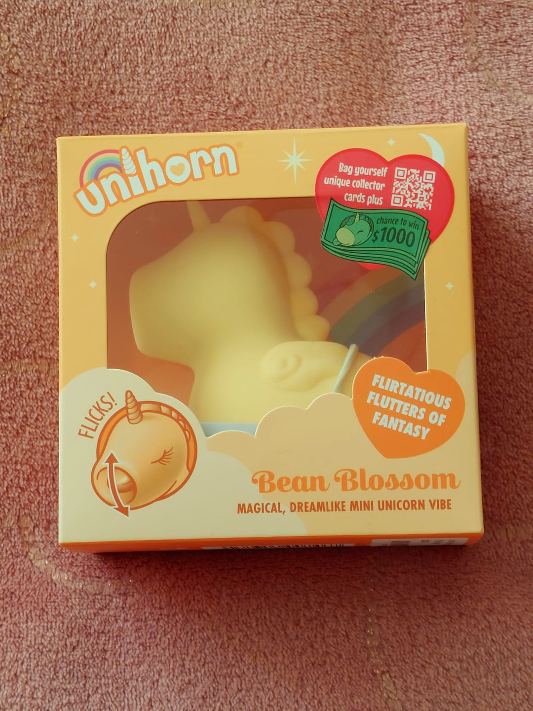 Customer photo review of Bean Blossom Unicorn Fluttering Clitoral Vibrator